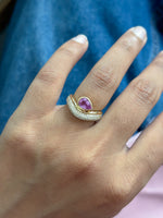 Pink Sapphire Diamond Ring