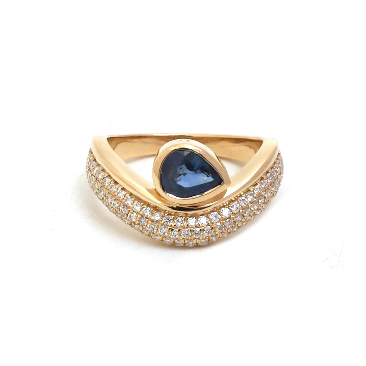 Diamond Blue Sapphire Ring