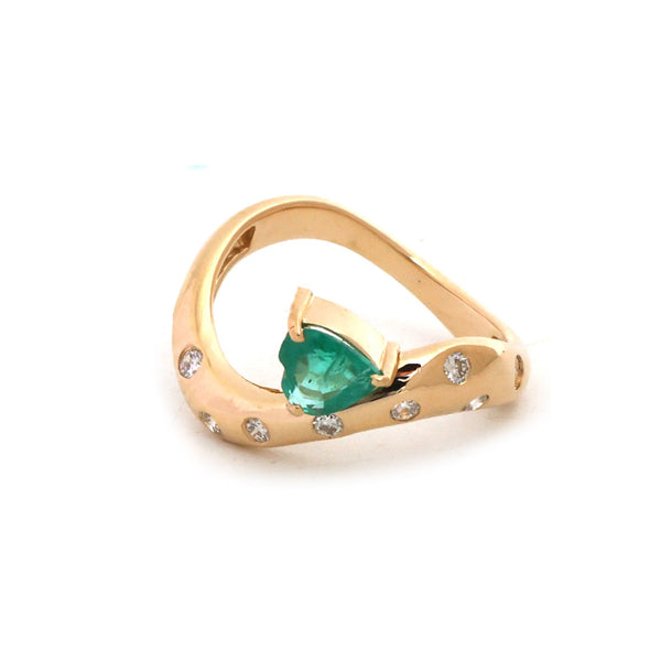 Emerald Diamond Pinky Ring