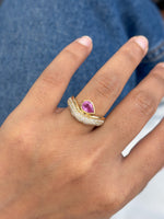 Pink Sapphire Diamond Ring