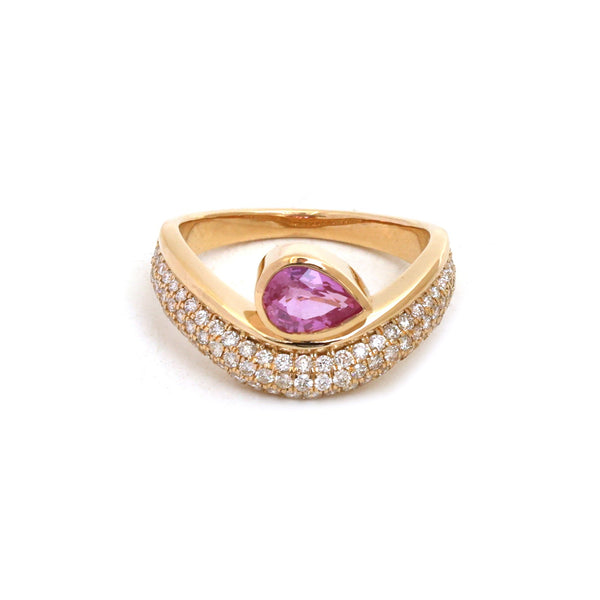 Pink Sapphire Diamond Ring