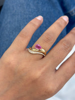 Pink Sapphire Diamond Ring