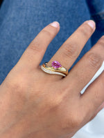Pink Sapphire Diamond Ring