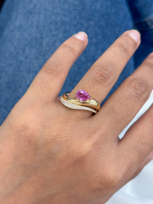 Pink Sapphire Diamond Ring