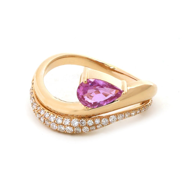 Pink Sapphire Diamond Ring