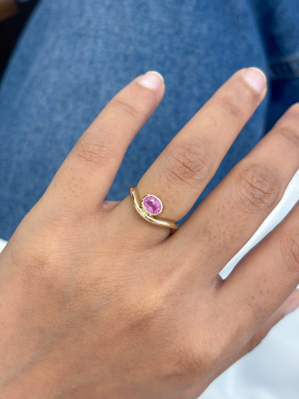 Pink Sapphire Pinky Ring