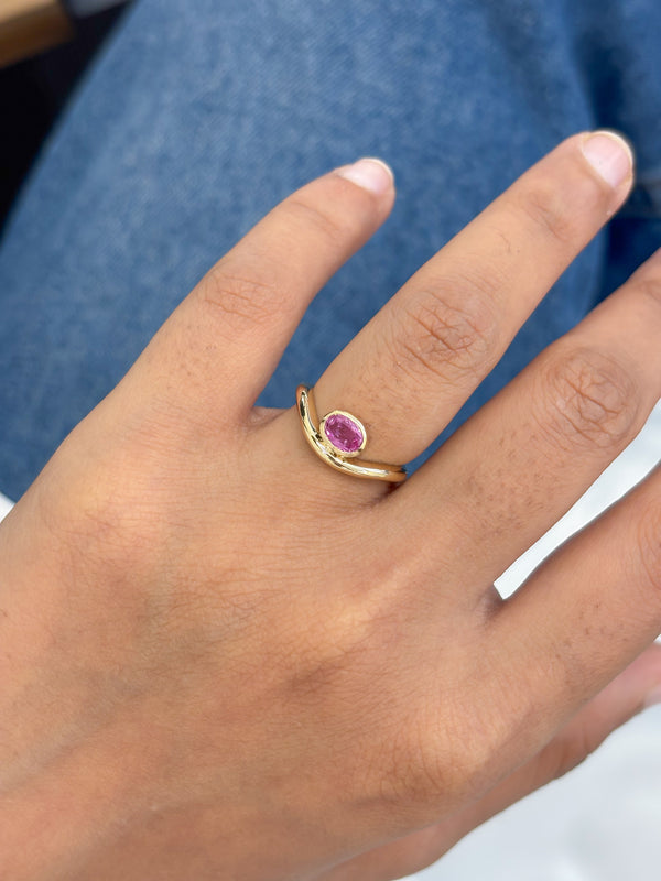 Pink Sapphire Pinky Ring