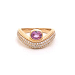 Pink Sapphire Diamond Pinky Ring