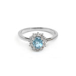 Aquamarine Diamond Ring