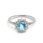 Aquamarine Diamond Ring