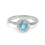 Aquamarine Diamond Ring