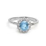 Aquamarine Diamond Ring