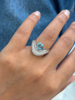 Aquamarine Diamond Ring
