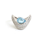 Aquamarine Diamond Ring