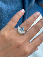 Aquamarine Diamond Ring