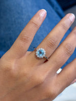 Aquamarine Diamond Ring