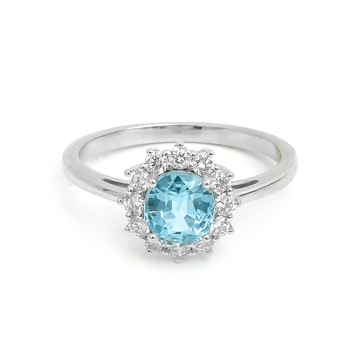 Aquamarine Diamond Ring