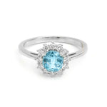 Aquamarine Diamond Ring