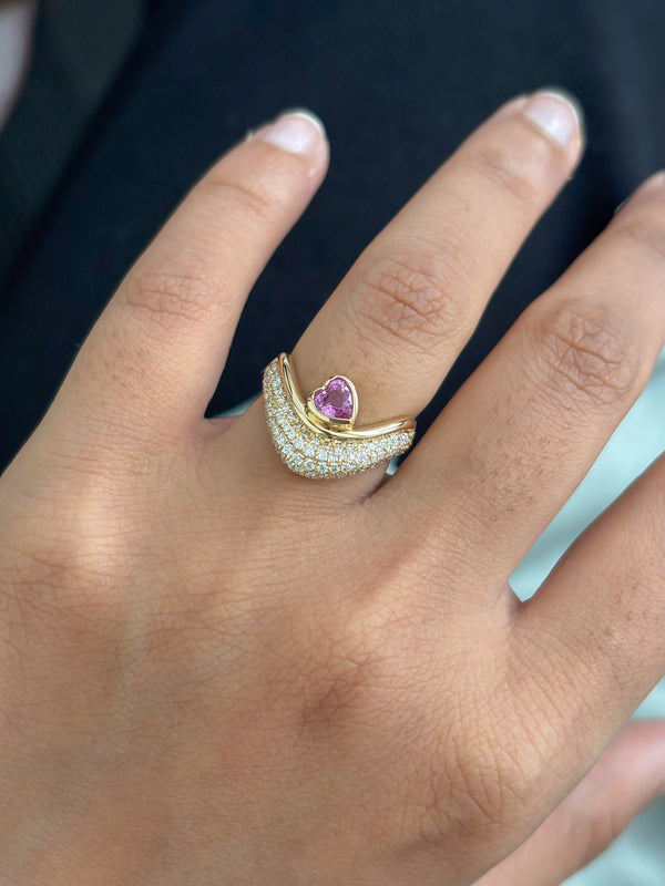 Diamond Pink Sapphire Ring
