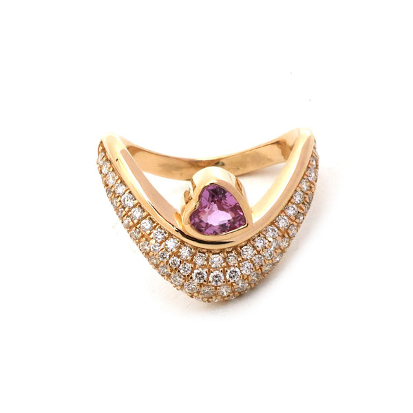 Diamond Pink Sapphire Ring