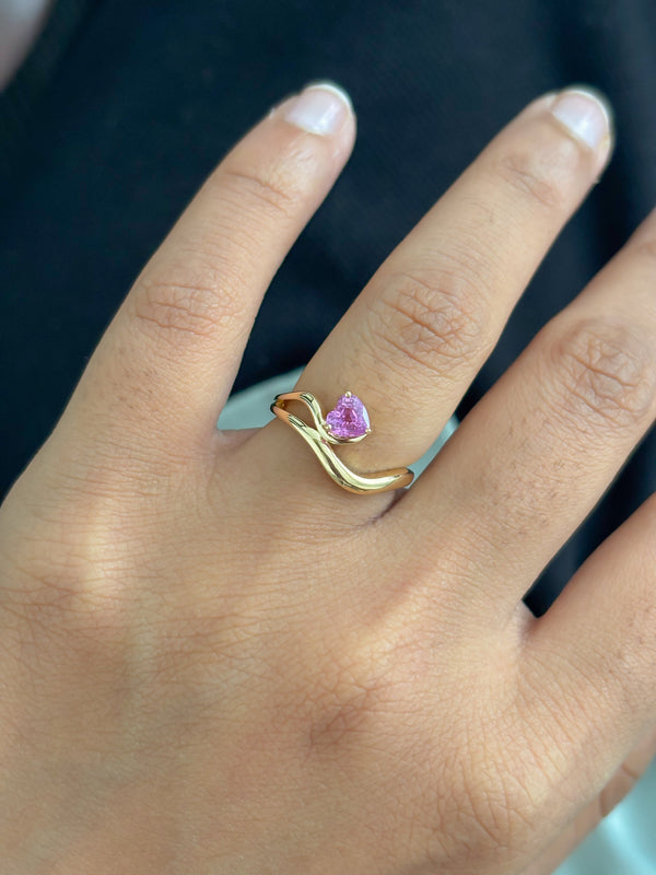 Pink Sapphire Pinky Ring