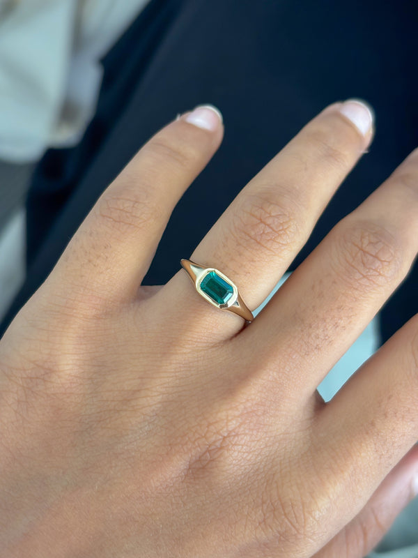 Emerald Pinky Ring
