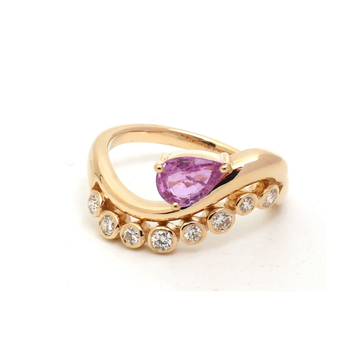 Pink Sapphire Diamond Ring