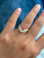 Pink Sapphire Diamond Ring