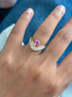 Pink Sapphire Diamond Ring