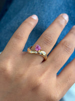 Pink Sapphire Diamond Ring