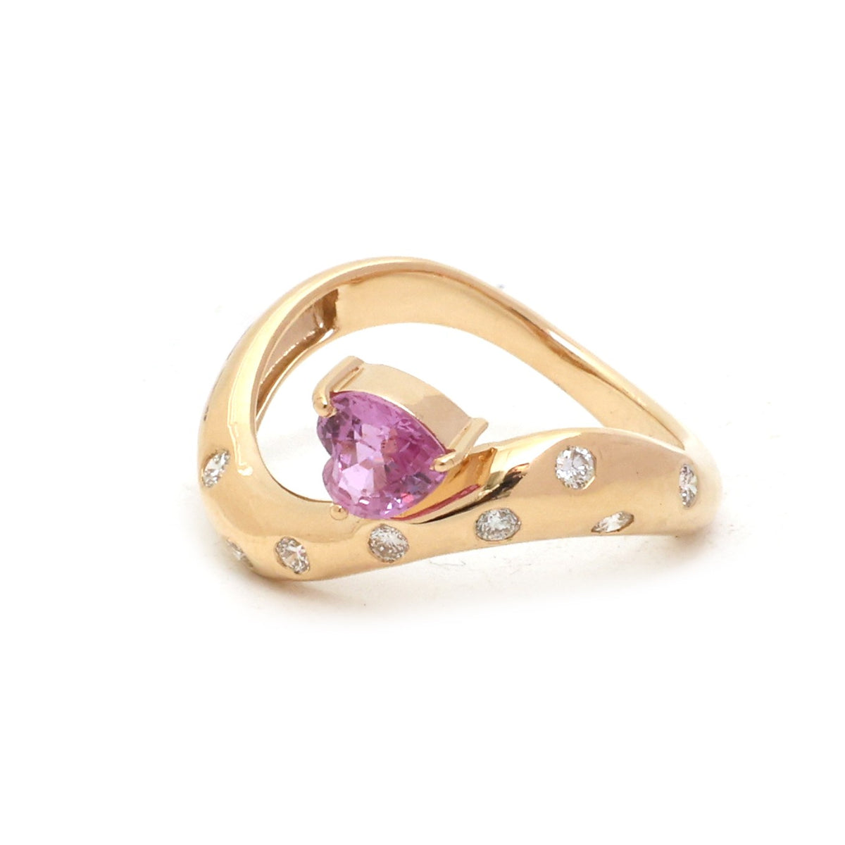 Pink Sapphire Diamond Ring