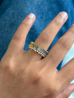 Rainbow Sapphire Diamond Ring