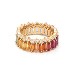 Rainbow Sapphire Diamond Ring