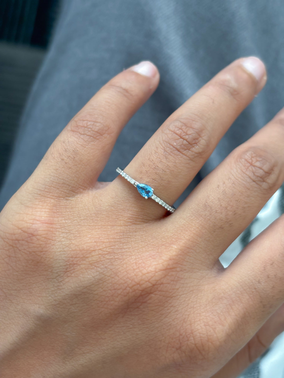 Aquamarine Diamond Ring