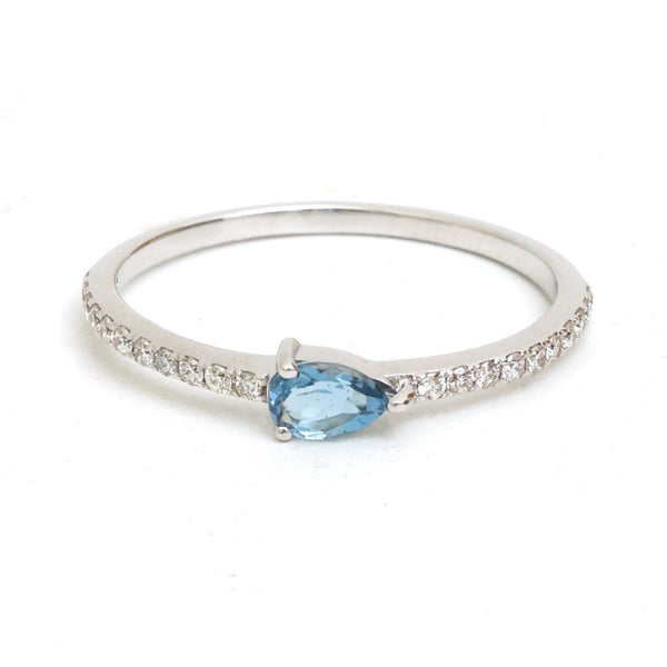 Aquamarine Diamond Ring