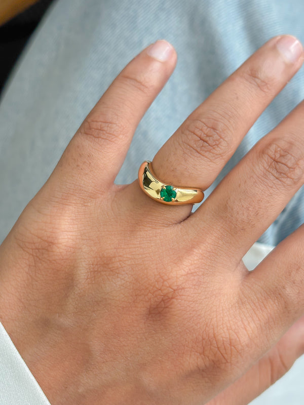 Emerald Pinky Ring