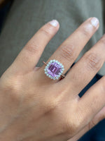 Kunzite Diamond Ring