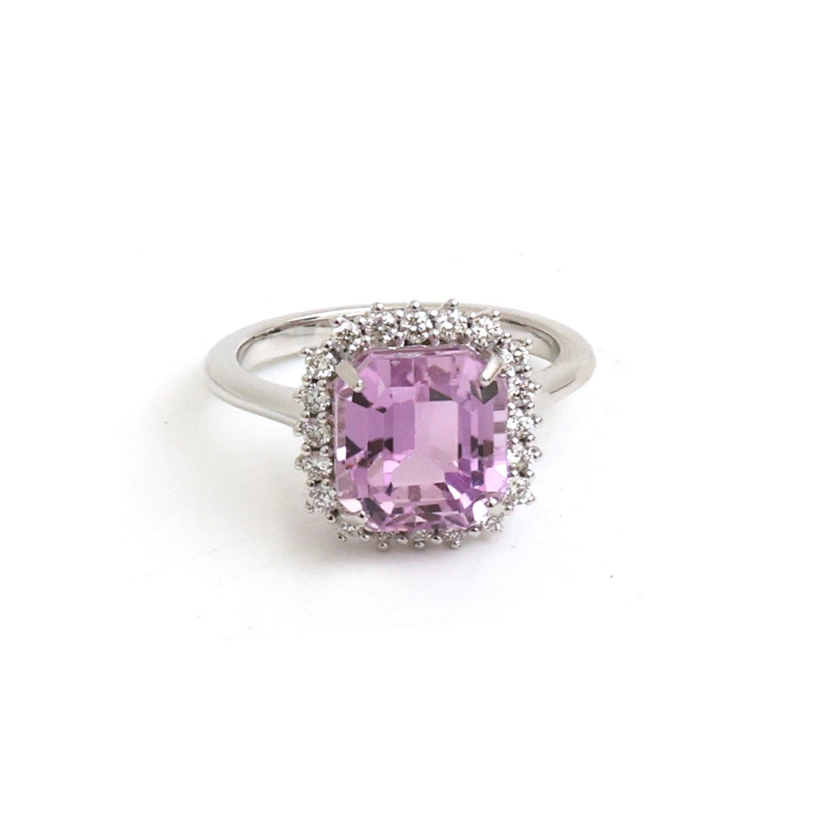 Kunzite Diamond Ring