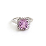 Kunzite Diamond Ring