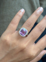 Kunzite Diamond Ring