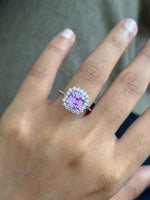 Kunzite Diamond Ring