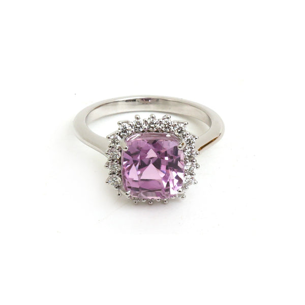 Kunzite Diamond Ring