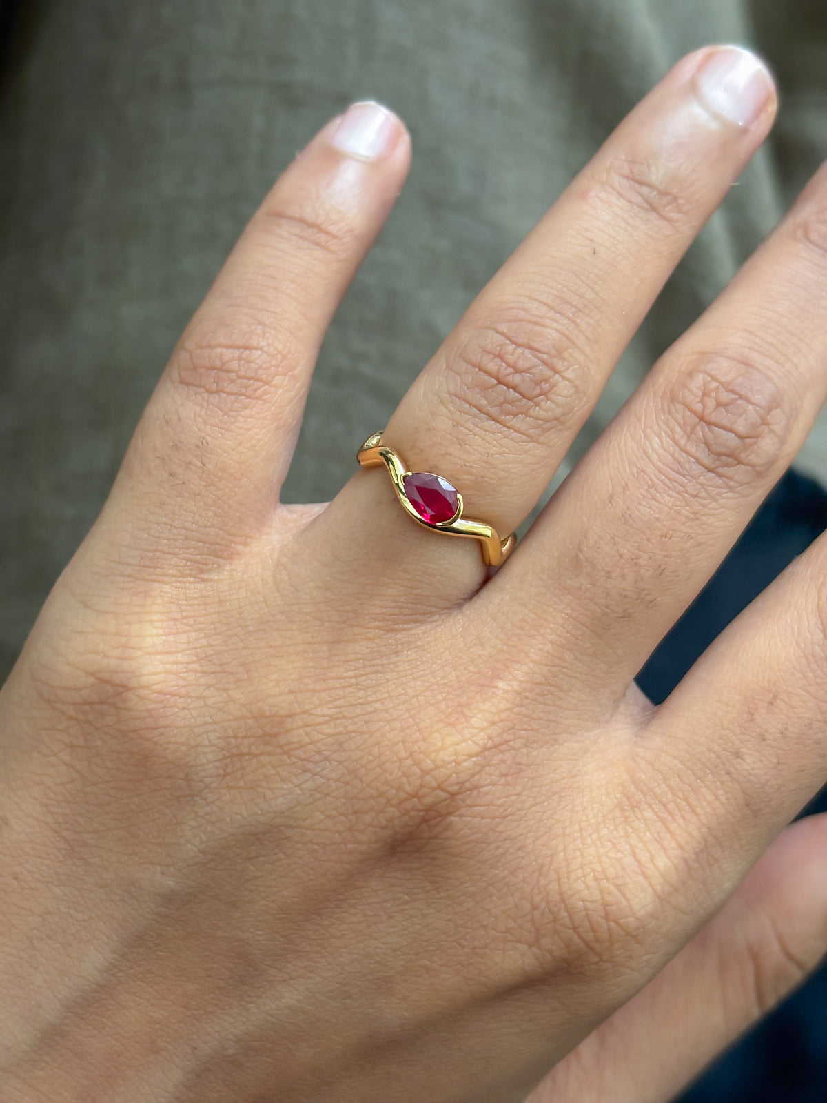 Ruby Pinky Ring