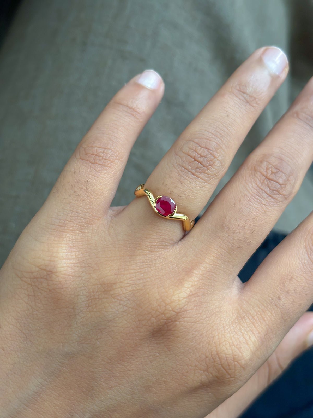 Ruby Pinky Ring