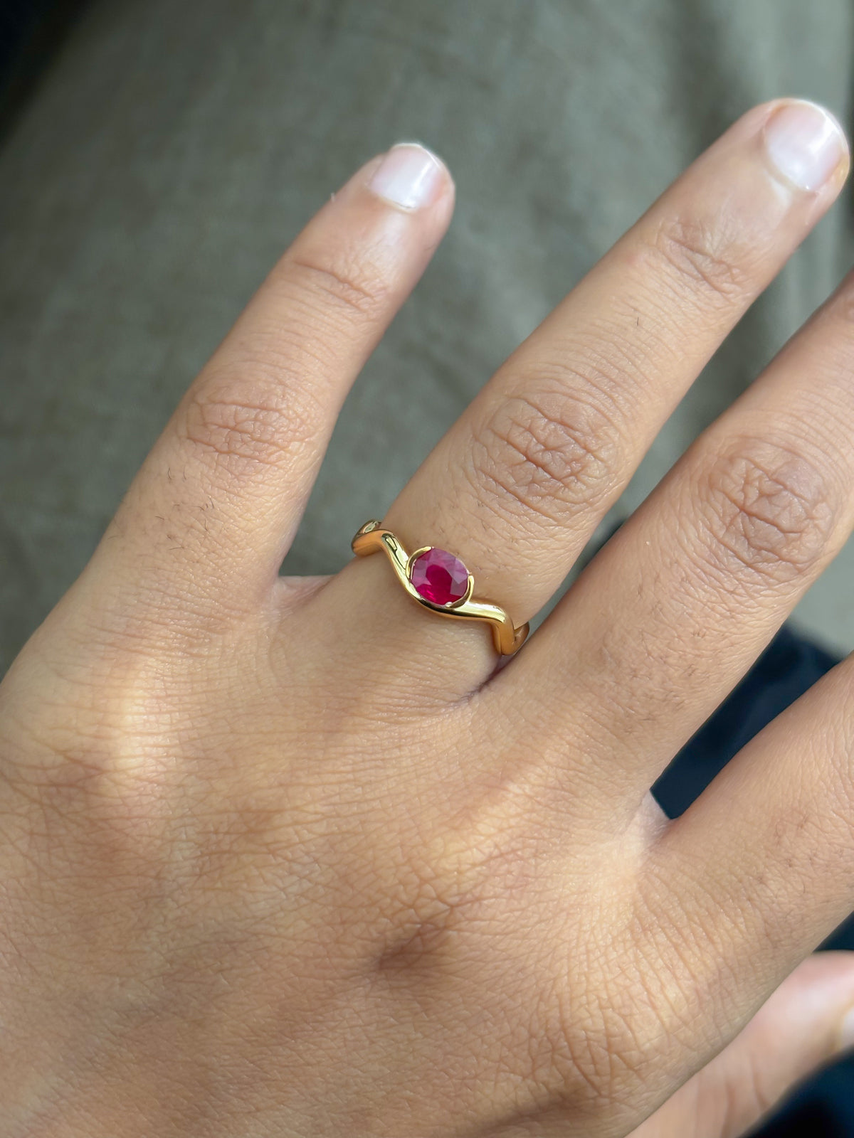 Ruby Pinky Ring