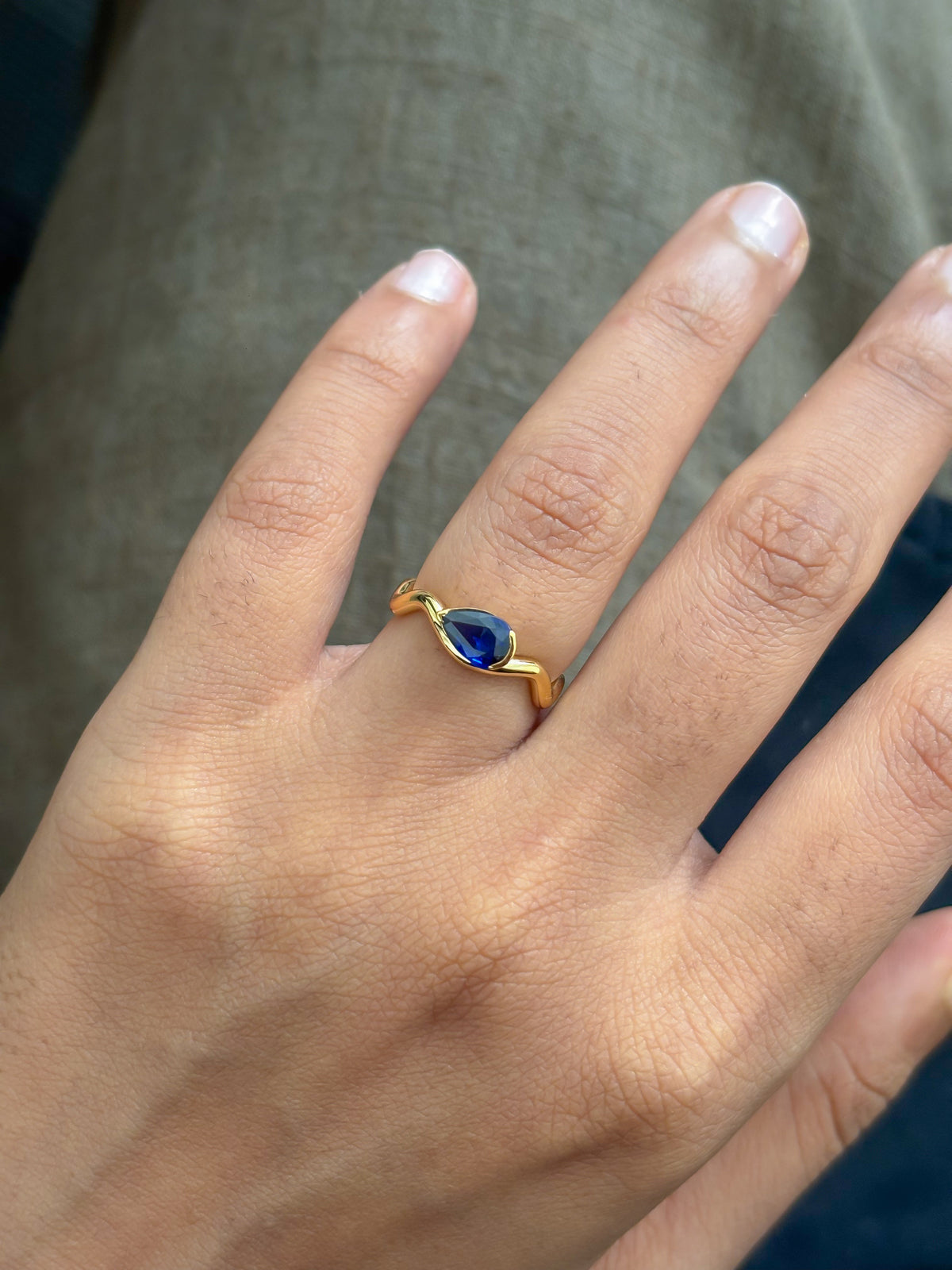Blue Sapphire Pinky Ring