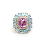 Kunzite Blue Topaz Diamond Ring