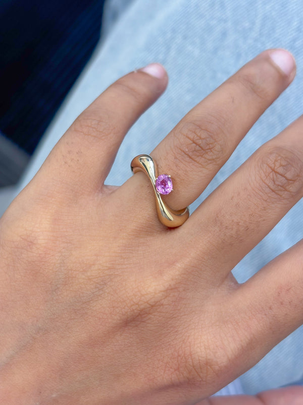 Pink Sapphire Pinky Ring