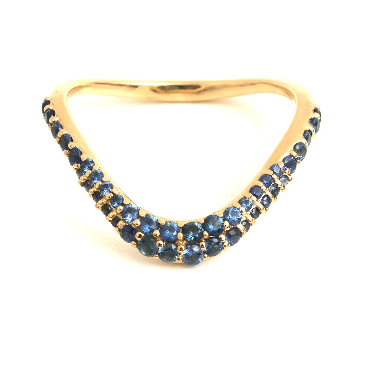 Diamond Blue Sapphire Pinky Ring
