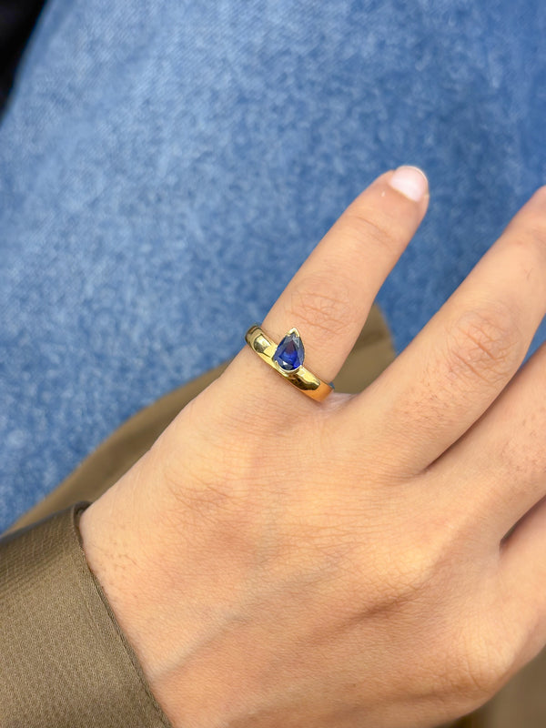 Blue Sapphire Pinky Ring